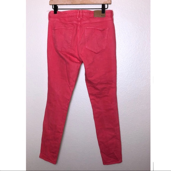 ⭕️Sold⭕️Madewell Sunkissed Coral Skinny Jeans 26 - Picture 3 of 4